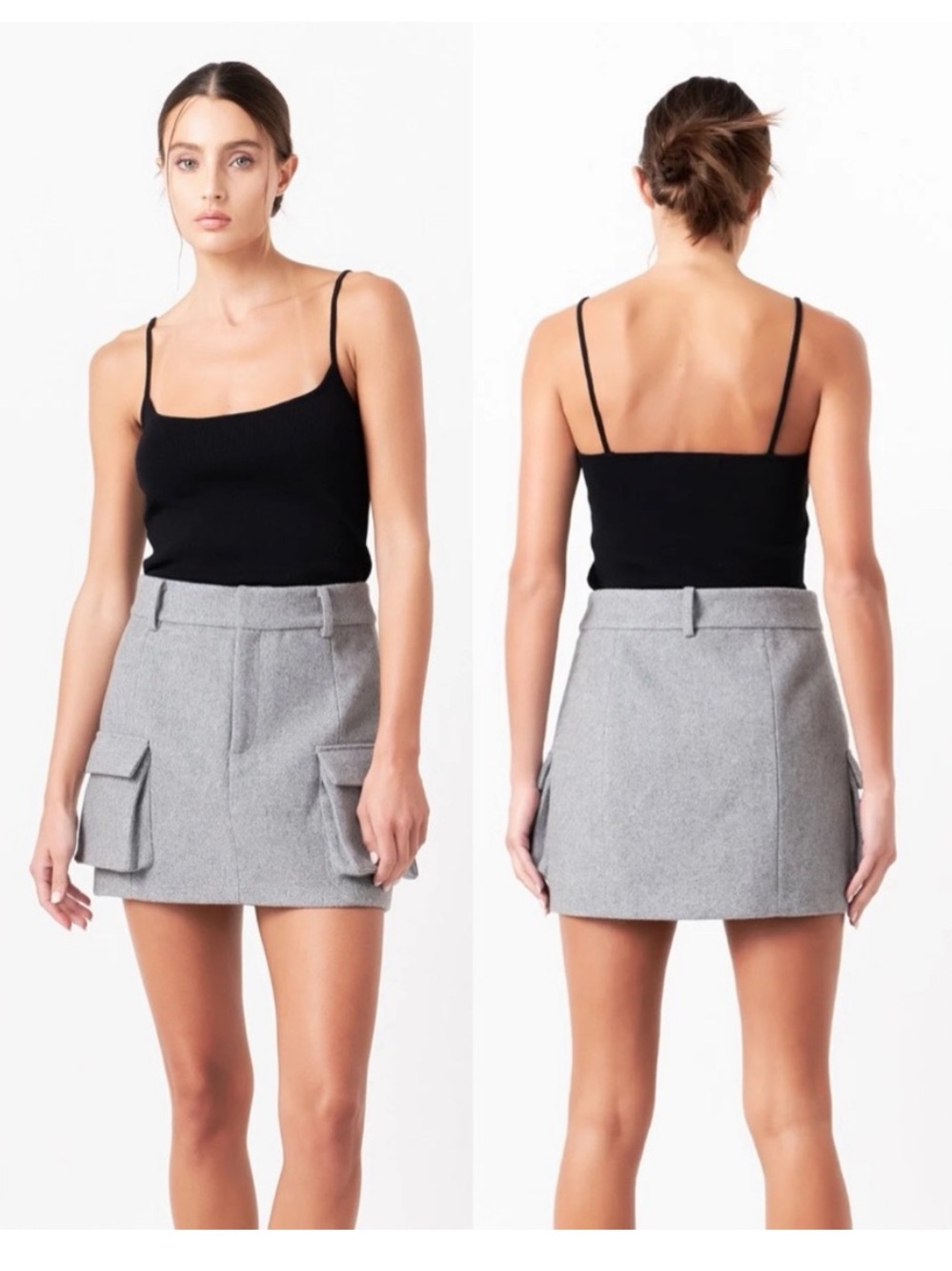 GREY LAB Gray Mini Skirt with Cargo Pockets